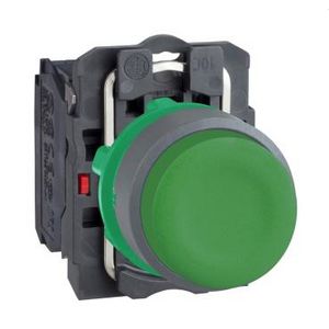 green projecting pushbutton clear boot 1NO screw clamp