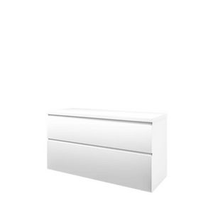 Set Proline Top afdekplaat en onderkast asymmetrisch mat wit 120x46cm