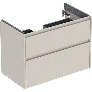 onderkast voor wastafel 2x la 84.6x60.6x44.6cm Breedte wastafel=90cm zandgrijs / gelakt zijdemat