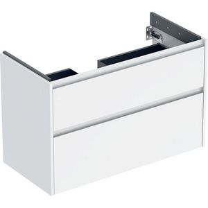 onderkast voor wastafel 2x la 94.8x60.6x44.6cm Breedte wastafel=100cm wit / gelakt zijdeglans
