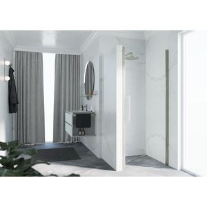 Deur Young Plus 1B 97 VeR97-101Cm Helder Glas Rvs-Look