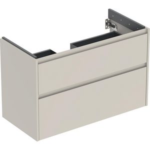 onderkast voor wastafel 2x la 94.8x60.6x44.6cm Breedte wastafel=100cm zandgrijs / gelakt zijdemat