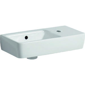 Renova Compact wastafel 50x25cm kraangat rechts/met overloop wit