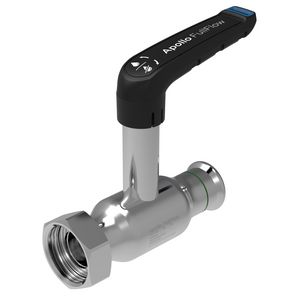 Kogelafsluiter Apollo FullFlow RVS verlengde spindel 15xG3/4"press x wartel L-hendel