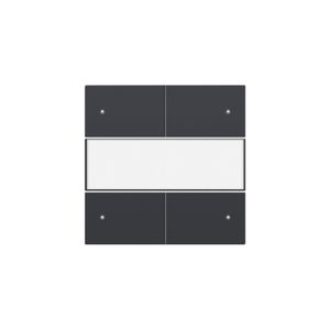 Afwerkingsset 4-voudige pot.vrij knop 24V Led/tekst anthraci