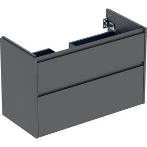 onderkast voor wastafel 2x la 94.8x60.6x44.6cm Breedte wastafel=100cm lava / gelakt zijdemat