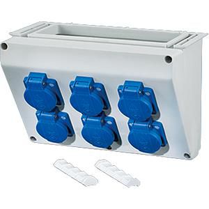 c.box Wandmaat 2 6x16A 2p+PE 230V Schuko Breedte 270 mm
