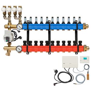 Vloerverw.verdeler 4861 4-pijps E-pomp BA. 10-145l/u 11-groeps