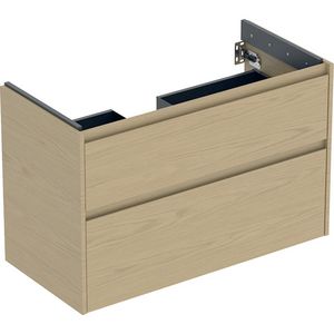 onderkast voor wastafel 2x la 94.8x60.6x44.6cm Breedte wastafel=100cm eik naturel / Melamine houtstructuur