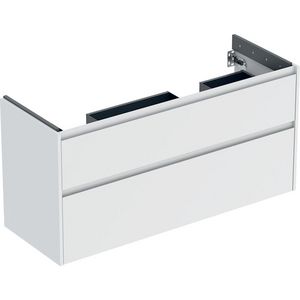 onderkast voor dubbele wastafel 2x la 124.6x60.6x44.6cm Breedte wastafel=130cm wit / gelakt zijdemat