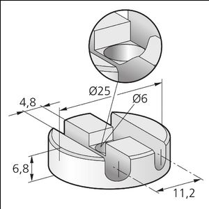Montageschijf voor SWS-kabelgeleider kunststof VVE=25