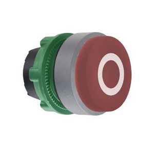 red projecting pushbutton head white markedO" cp grey
