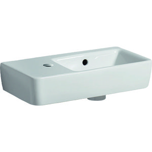 Renova Compact wastafel 50x25cm kraangat links/met overloop wit