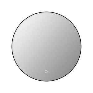 Ronde spiegel zwart alu frame 100cm LED-verlicht