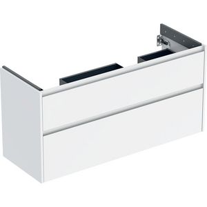 onderkast voor dubbele wastafel 2x la 124.6x60.6x44.6cm Breedte wastafel=130cm wit / gelakt zijdeglans