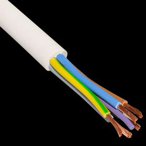 Ring a 100m. mantelleid 5x0,75mm² wit Eca buitendiam. 8,3mm