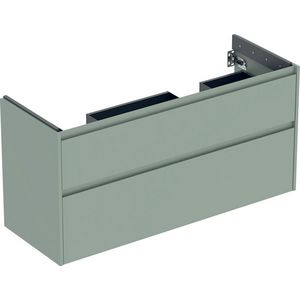 onderkast voor dubbele wastafel 2x la 124.6x60.6x44.6cm Breedte wastafel=130cm saliegroen / gelakt zijdemat