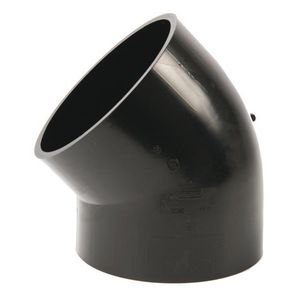 PE bocht 45° 315mm PN4 kleine straal zwart
