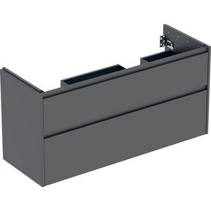 onderkast voor dubbele wastafel 2x la 124.6x60.6x44.6cm Breedte wastafel=130cm lava / gelakt zijdemat