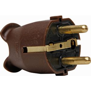 Stekker RA kunststof CEE 7/VII bruin VVE=25