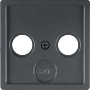 Afdek. antennecontactdoos 2 uitsparingen berker Q.1/Q.3/Q.7 antraciet