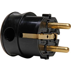 Stekker RA kunststof CEE 7/VII zij-invoer zwart VVE=25