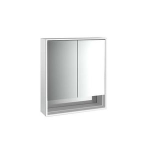 Led-Spiegelkast Ovak opbouw 600mm 2 deur Achter Wit