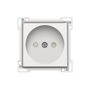 Afwerkingsset stopcontact z. aarding met besch.afsl. white