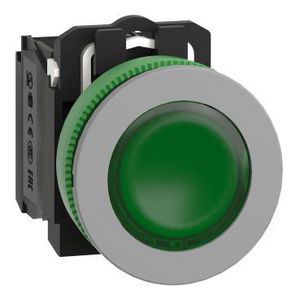 Flush mounted gr Flush caps ill. pb w/ LED 120VAC 1NO+1NC