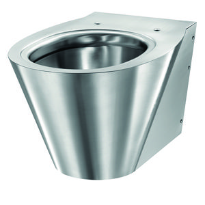 Wandcloset BCN-S RVS mat 550mm voorzien van zittinggaten (excl. zitting)