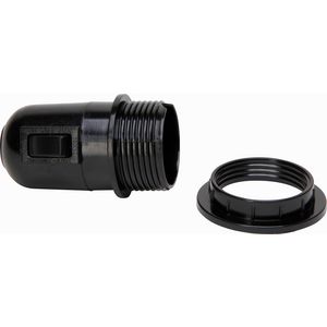 Lamphouder E27 schakelaar zwart VVE=3