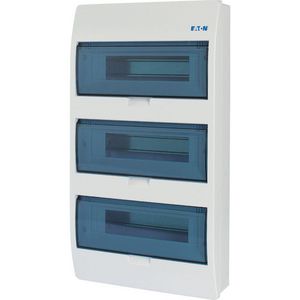 Installatiekast opbouw IP40 3x12TE deur transparant