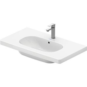 D-CODE #034285 wastafel 850mm wit met kraangat met overloop