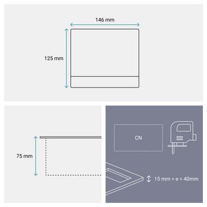 Bureau aansluitunit Pop-up 4 mod. ALU excl. Mosaic