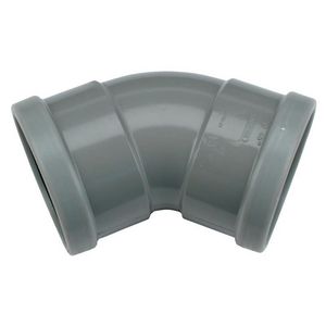 Wafix PVC manchet bocht 45° 110mm SN8 grijs mof/mof