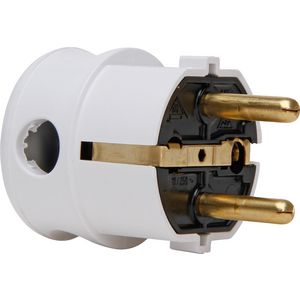 Stekker ZA kunststof zij-invoer wit VVE=50