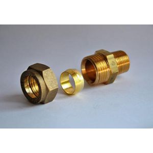 Verloopkoppeling Ø15knel 3/8"buiten