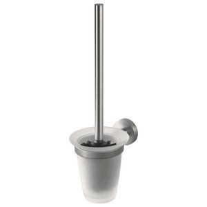 Closetborstelgarnituur chroom geb./ rvs look m.glas mat TEC KOSMOS