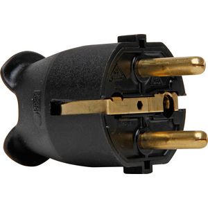 Stekker RA kunststof CEE 7/VII zwart VVE=50