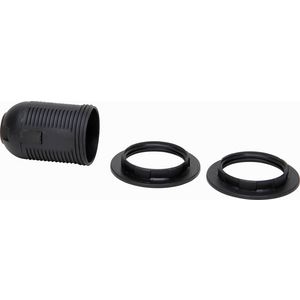 Lamphouder E27 met 2 ringen zwart VVE=10