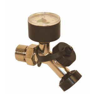 Vulcombinatie 1/2" + aftap + manometer WIVAK 2000 vernikkeld