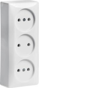 Wandcontactdoos zonder aardcontact 3-v schroefklemmen opb.