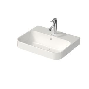 HAPPY D.2 PLUS #236050 opzetwastafel 500mm wit met kraangat met overloop geslepen onderzijde