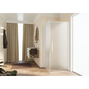 Zijwand Young Fg 93 Ver.93-95Cm Satin Glas Wit Mat
