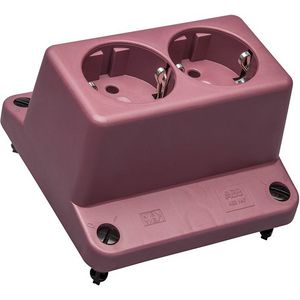 Deksel 3640 2-v wandcontactdoos rood recycled kunststof