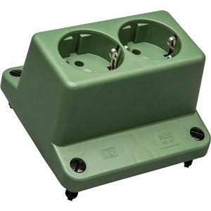 Deksel 3640 2-v wandcontactdoos groen recycled kunstst