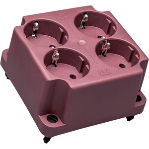 Deksel 3640 4-v wandcontactdoos rood recycled kunstst