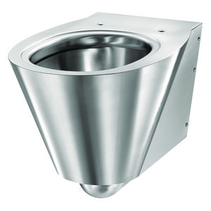 Wandcloset 540mm toevoer horizontaal BCN S RVS 304 ext. mat int. glans (excl. zitting)