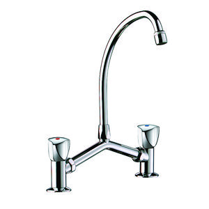 2-gatsmengkraan voor wastafel M1/2" hartafstand 100-240mm