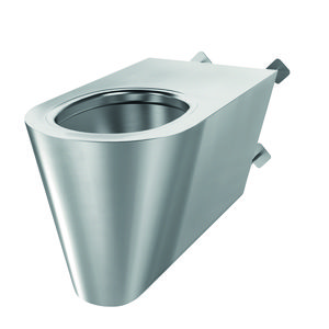 Wandcloset 700mm S toevoer horizontaal RVS 304 mat gepolijst (excl. zitting)